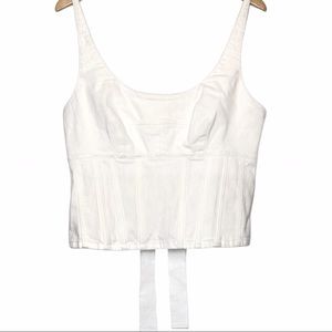NWT Maeve Anthropologie Denim Corset Top White 12